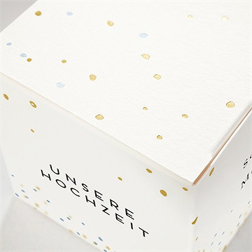 Geschenkbox Hochzeit goldkonfetti - Vue 2