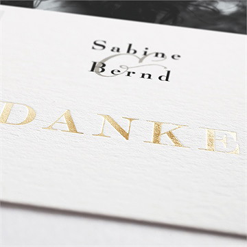 Dankeskarte Hochzeit zarte blätterranke - gold - vue 2