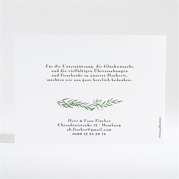 Dankeskarte Hochzeit zarte blätterranke - gold - vue 3