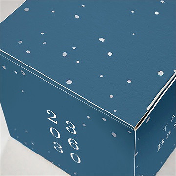 Geschenkbox Taufe sternenporträt - silber - Vue 2