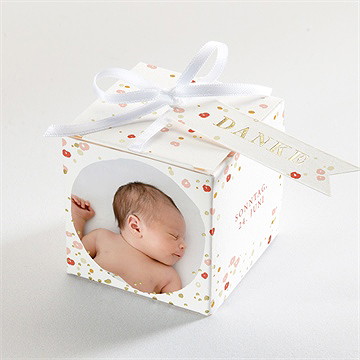 Geschenkbox Taufe blumenregen - gold