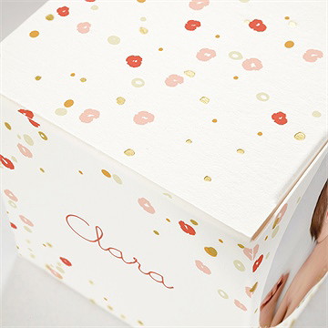 Geschenkbox Taufe blumenregen - gold - Vue 2