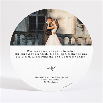 Dankeskarte Hochzeit schick mit schleife - gold - vue 3