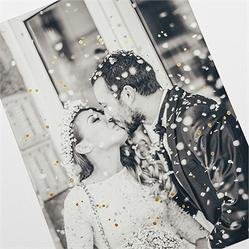 Dankeskarte Hochzeit hochzeitspaar - gold - vue 3