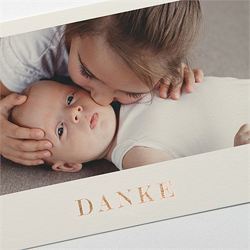 Dankeskarte Geburt Pinselstrich - Kupfer - Vue 3