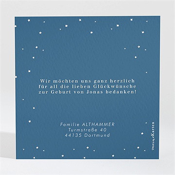 Dankeskarte Geburt elegant - sicht 2