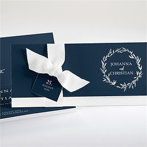 Hochzeitseinladung mineralblau