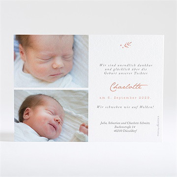 Geburtskarte Verkupferte Blätter - Vue 4