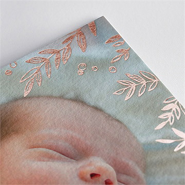 Geburtskarte Verkupferte Blätter - Vue 2