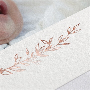 Dankeskarte Geburt Verkupferte Blätter - vue 2