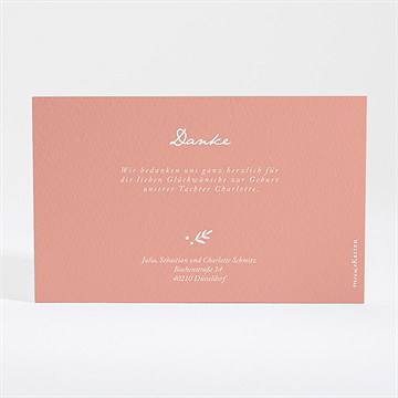 Dankeskarte Geburt Verkupferte Blätter - vue 4