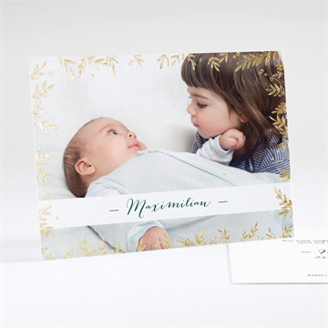 Geburtskarte Goldblatt - gold