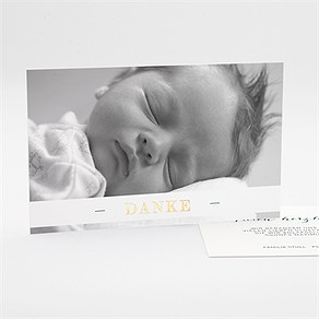 Dankeskarte Geburt goldblatt - gold