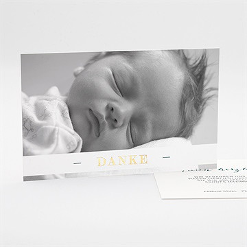 Dankeskarte Geburt Goldblatt - Gold