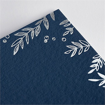 Geburtskarte Silberner Blätterkranz - vue 2