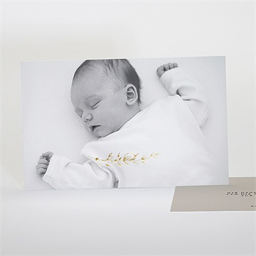 Dankeskarte Geburt Goldrahmen