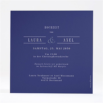 Hochzeitseinladung Blaue Eleganz - vue 4