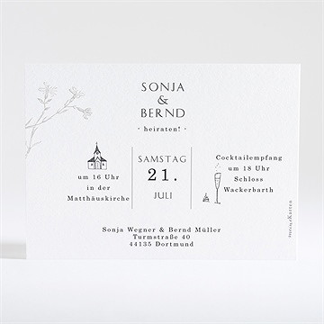 Hochzeitseinladung einfach geschmückt - vue 4