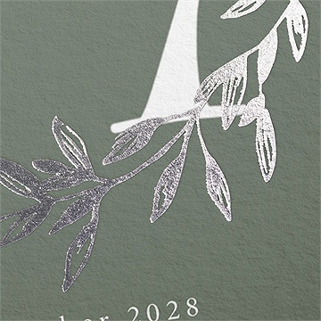 Hochzeitseinladung silberblätter - vue 2