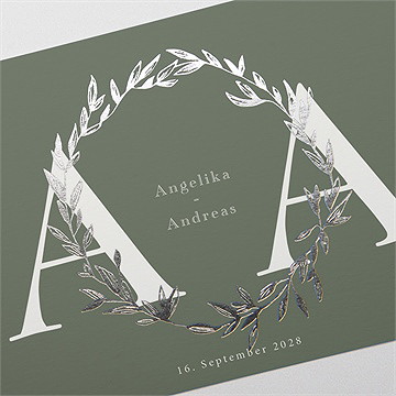 Hochzeitseinladung silberblätter - vue 3