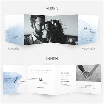Hochzeitseinladung Himmelblau - vue 4