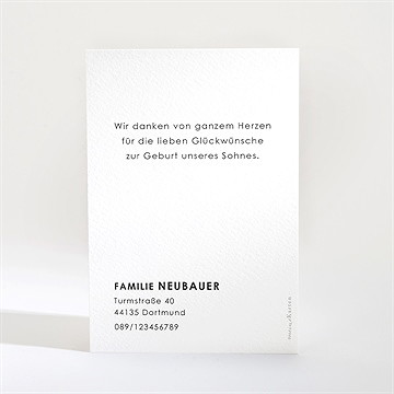 Dankeskarte Geburt Schlichtes Design - Vue 2