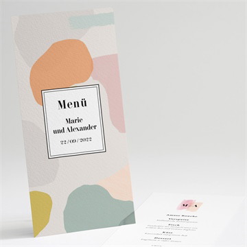 Menükarte Hochzeit pastell