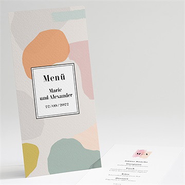 Menükarte Hochzeit Pastell