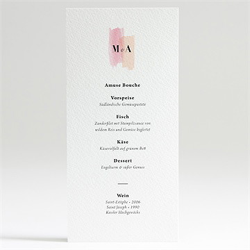 Menükarte Hochzeit Pastell - vue 2