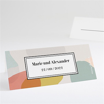 Tischkarte Hochzeit pastell