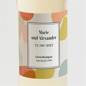 Flaschenetikett Hochzeit pastell