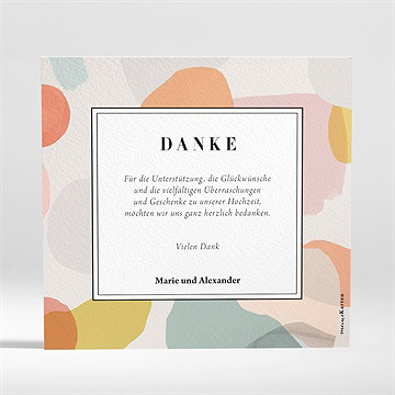 Dankeskarte Hochzeit pastell - Vue 2