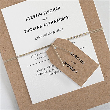 Hochzeitseinladung Naturbelassen - Vue 2