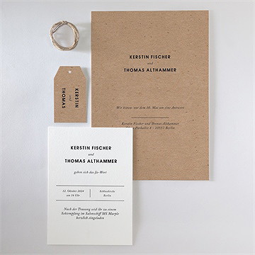 Hochzeitseinladung Naturbelassen - Vue 6