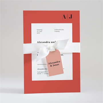Hochzeitseinladung karminrot
