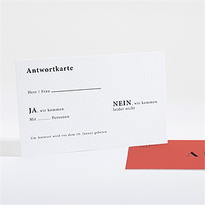 Antwortkarte Hochzeit karminrot