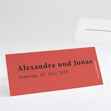 Tischkarte Hochzeit karminrot