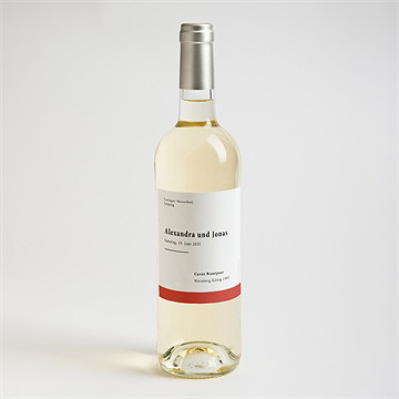 Flaschenetikett Hochzeit karminrot - Vue 2