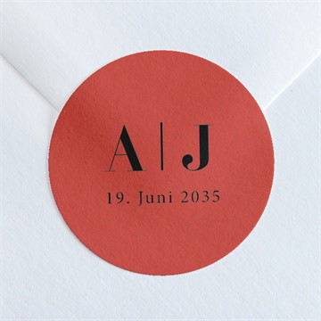 Aufkleber Hochzeit karminrot