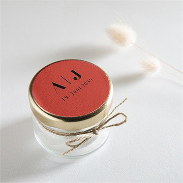 Aufkleber Hochzeit karminrot - Vue 2