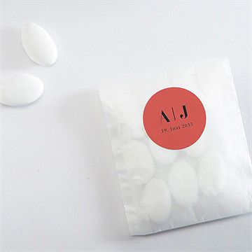 Aufkleber Hochzeit karminrot - Vue 4