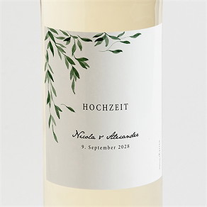 Flaschenetikett Hochzeit unter dem olivenbaum