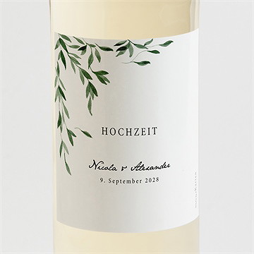 Flaschenetikett Hochzeit unter dem olivenbaum