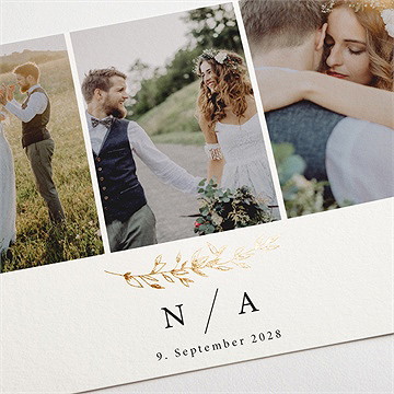 Dankeskarte Hochzeit unter dem olivenbaum - gold - vue 3