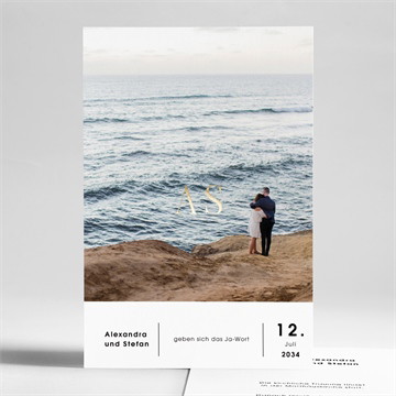 Hochzeitseinladung blick in die ferne - gold