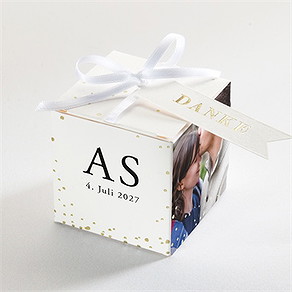 Geschenkbox Hochzeit spiegel der liebe - gold