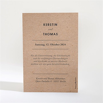 Dankeskarte Hochzeit naturbelassen - Vue 2