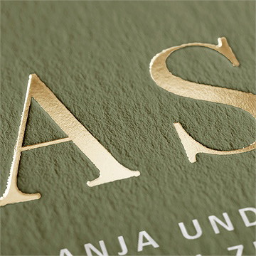 Hochzeitseinladung Olivfarbener Pinselstrich - vue 2