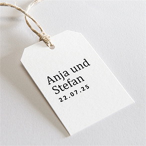Geschenkanhänger Hochzeit olivfarbener pinselstrich