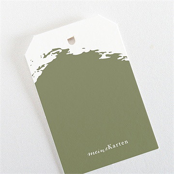 Geschenkanhänger Hochzeit Olivfarbener Pinselstrich - Vue3